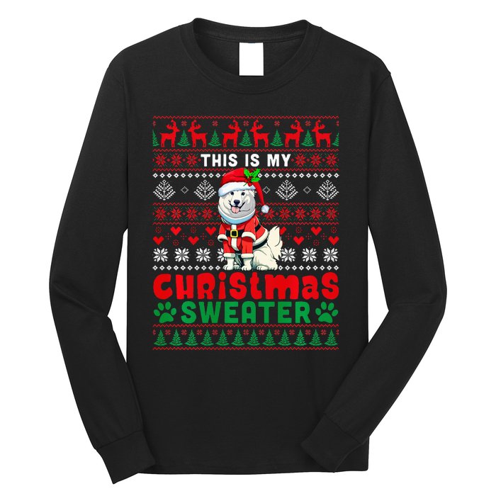 My Christmas Sweater Costume Santa Samoyed Lover Owner Long Sleeve Shirt