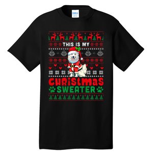 My Christmas Sweater Costume Santa Samoyed Lover Owner Tall T-Shirt