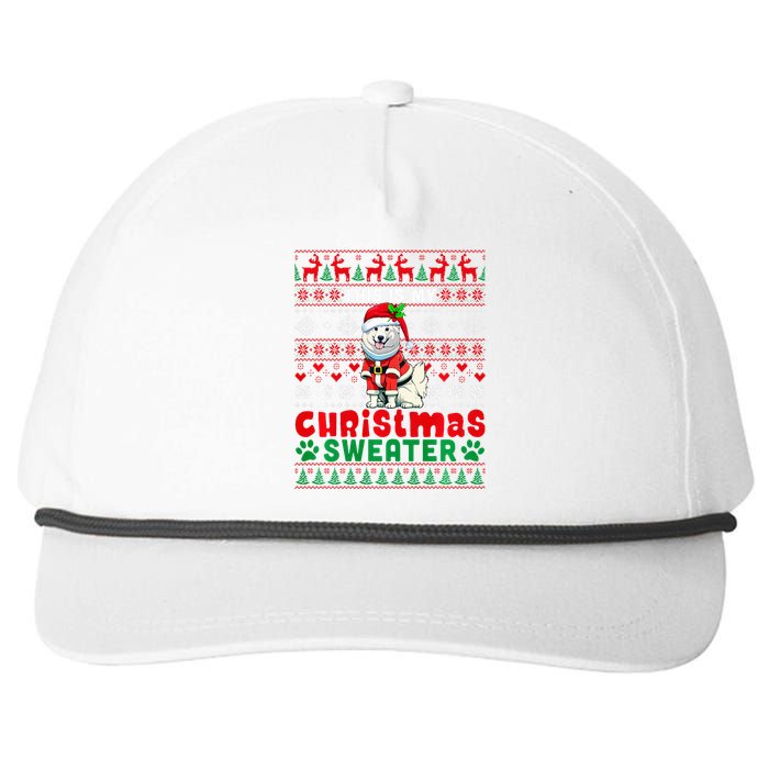 My Christmas Sweater Costume Santa Samoyed Lover Owner Snapback Five-Panel Rope Hat