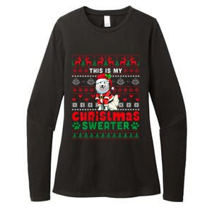 My Christmas Sweater Costume Santa Samoyed Lover Owner Womens CVC Long Sleeve Shirt