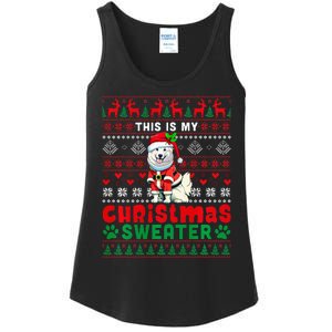 My Christmas Sweater Costume Santa Samoyed Lover Owner Ladies Essential Tank