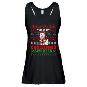 My Christmas Sweater Costume Santa Samoyed Lover Owner Ladies Essential Flowy Tank