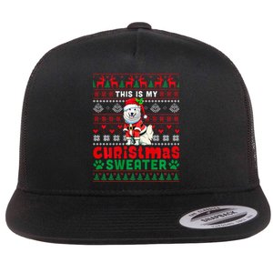 My Christmas Sweater Costume Santa Samoyed Lover Owner Flat Bill Trucker Hat