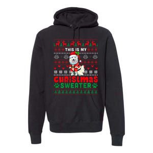 My Christmas Sweater Costume Santa Samoyed Lover Owner Premium Hoodie