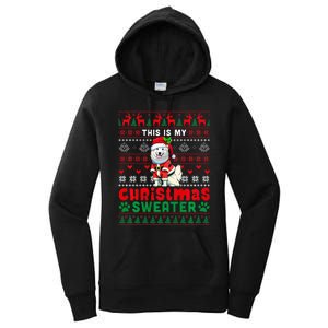 My Christmas Sweater Costume Santa Samoyed Lover Owner Women's Pullover Hoodie