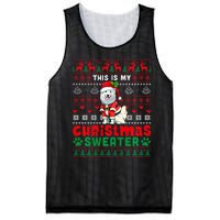 My Christmas Sweater Costume Santa Samoyed Lover Owner Mesh Reversible Basketball Jersey Tank