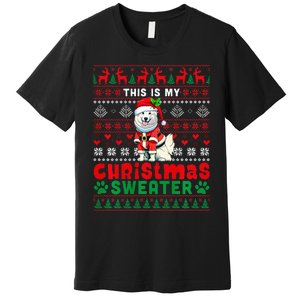 My Christmas Sweater Costume Santa Samoyed Lover Owner Premium T-Shirt