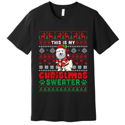 My Christmas Sweater Costume Santa Samoyed Lover Owner Premium T-Shirt