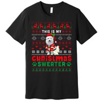 My Christmas Sweater Costume Santa Samoyed Lover Owner Premium T-Shirt