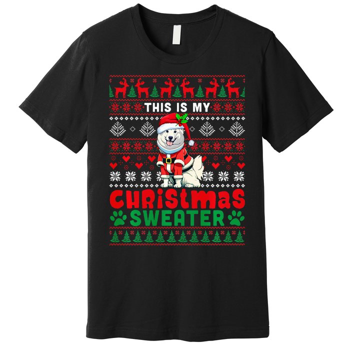 My Christmas Sweater Costume Santa Samoyed Lover Owner Premium T-Shirt