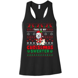 My Christmas Sweater Costume Santa Samoyed Lover Owner Women's Racerback Tank