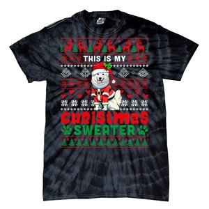 My Christmas Sweater Costume Santa Samoyed Lover Owner Tie-Dye T-Shirt