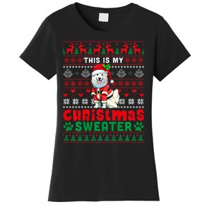 My Christmas Sweater Costume Santa Samoyed Lover Owner Women's T-Shirt