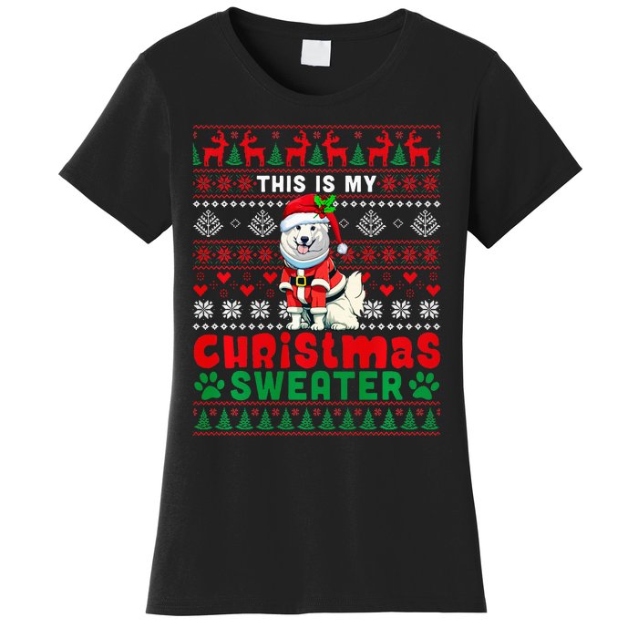 My Christmas Sweater Costume Santa Samoyed Lover Owner Women's T-Shirt