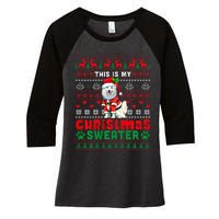 My Christmas Sweater Costume Santa Samoyed Lover Owner Women's Tri-Blend 3/4-Sleeve Raglan Shirt