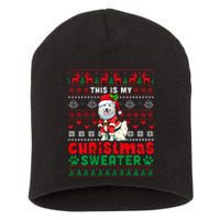 My Christmas Sweater Costume Santa Samoyed Lover Owner Short Acrylic Beanie