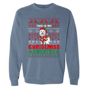 My Christmas Sweater Costume Santa Samoyed Lover Owner Garment-Dyed Sweatshirt