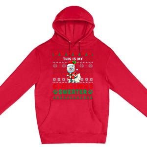 My Christmas Sweater Costume Santa Samoyed Lover Owner Premium Pullover Hoodie