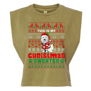 My Christmas Sweater Costume Santa Samoyed Lover Owner Garment-Dyed Women's Muscle Tee