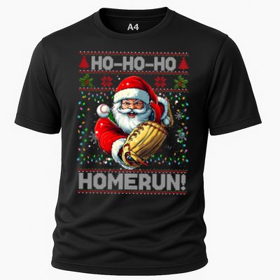 Merry Christmas Santa Playing Baseball For Ballplayers Cooling Performance Crew T-Shirt