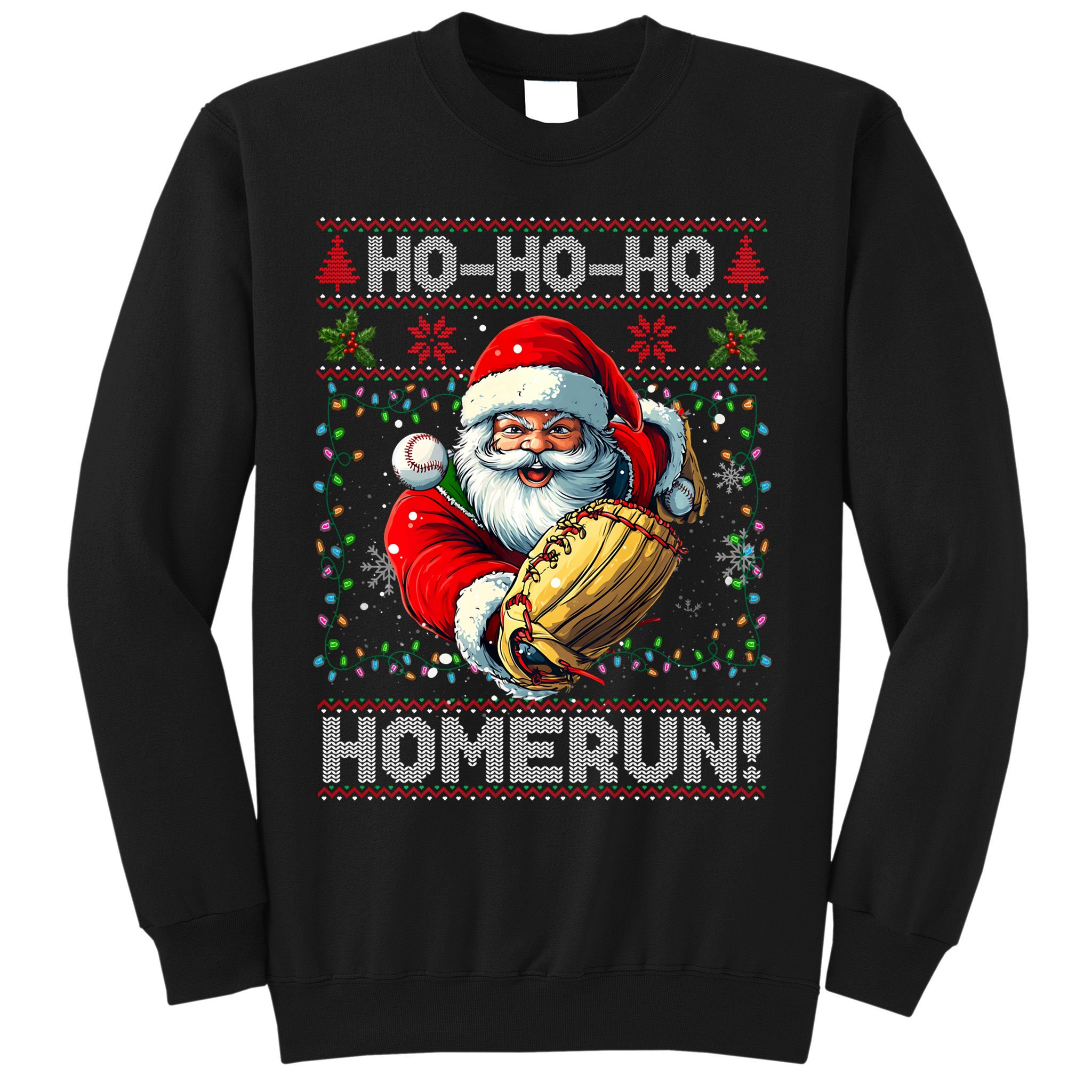 Merry Christmas Santa Playing Baseball For Ballplayers Sweatshirt