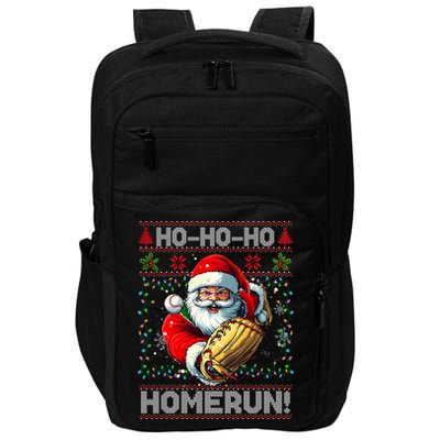Merry Christmas Santa Playing Baseball For Ballplayers Impact Tech Backpack