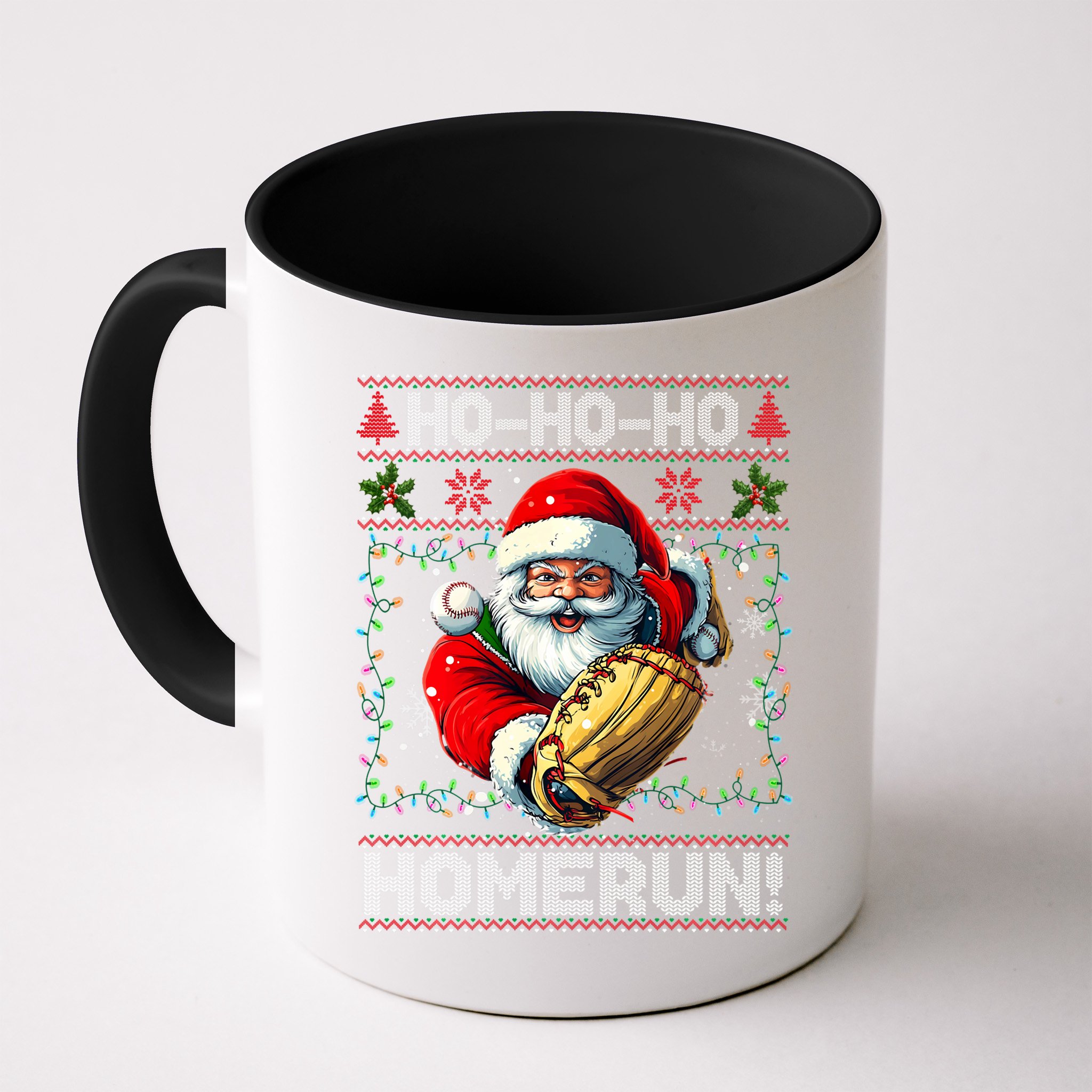 Merry Christmas Santa Playing Baseball For Ballplayers Mug