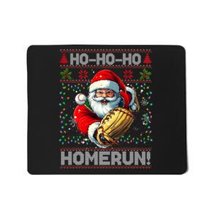 Merry Christmas Santa Playing Baseball For Ballplayers Mousepad