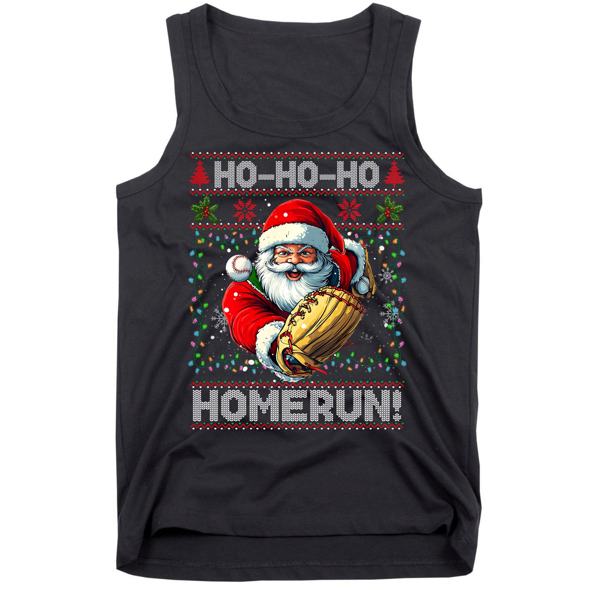 Merry Christmas Santa Playing Baseball For Ballplayers Tank Top