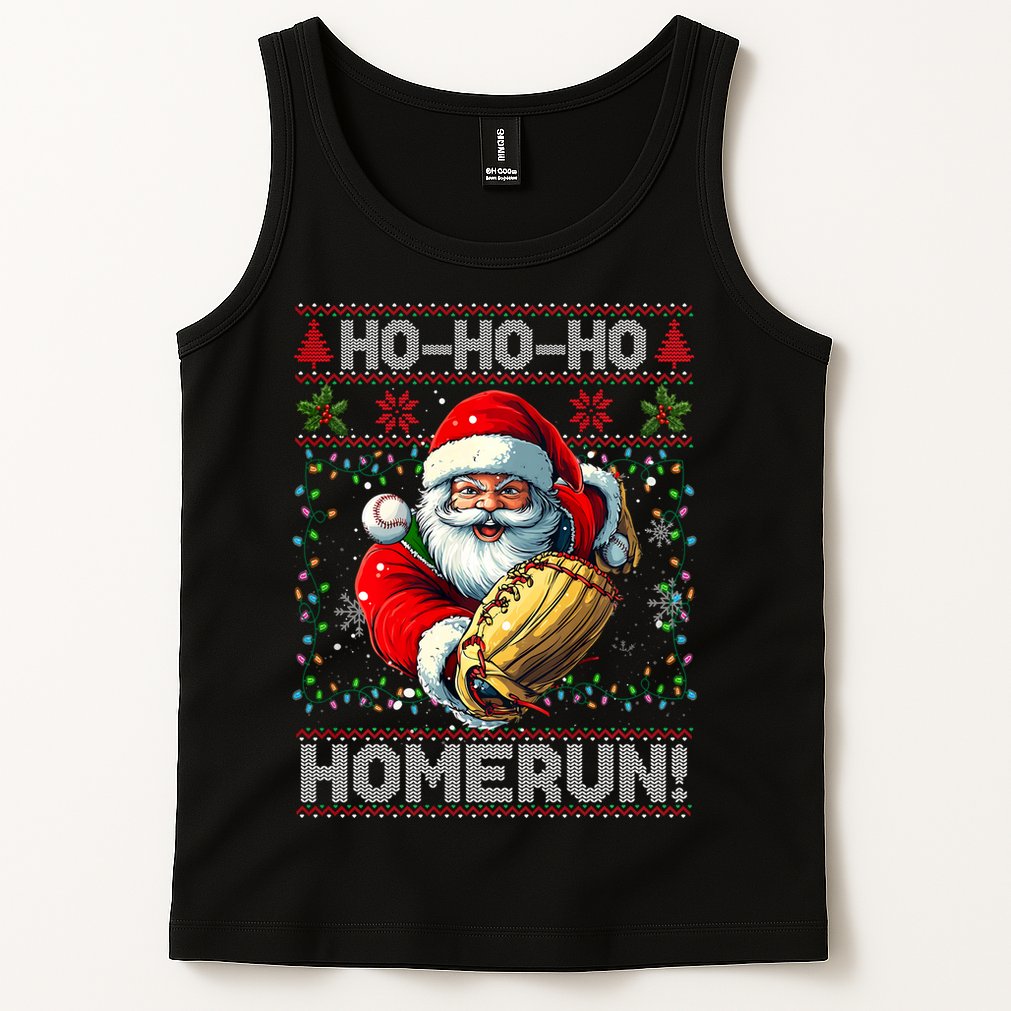 Merry Christmas Santa Playing Baseball For Ballplayers Tank Top