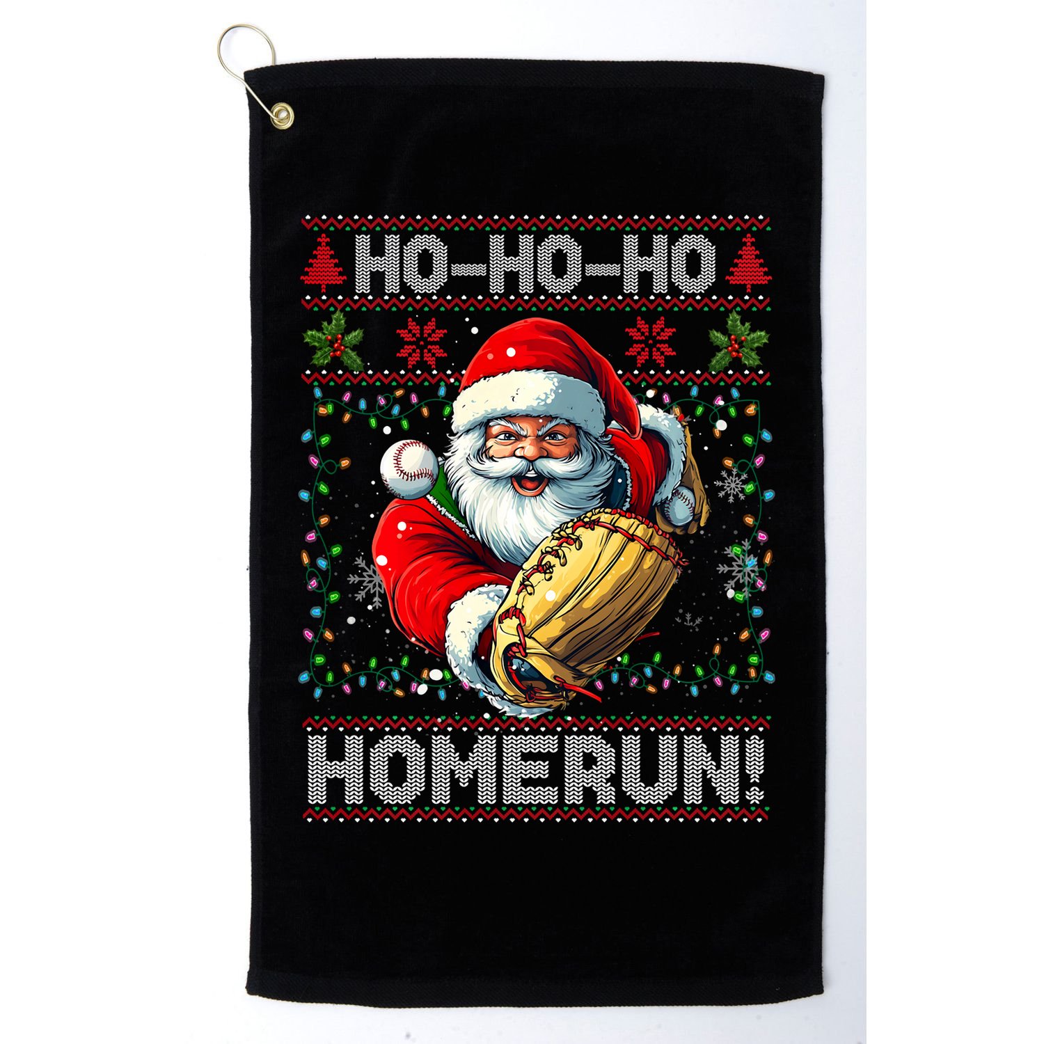 Merry Christmas Santa Playing Baseball For Ballplayers Golf Towel