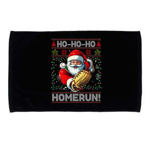 Merry Christmas Santa Playing Baseball For Ballplayers Microfiber Hand Towel