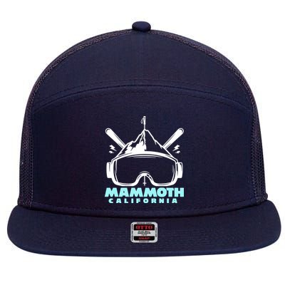 Mammoth California Skiing 7 Panel Mesh Trucker Snapback Hat