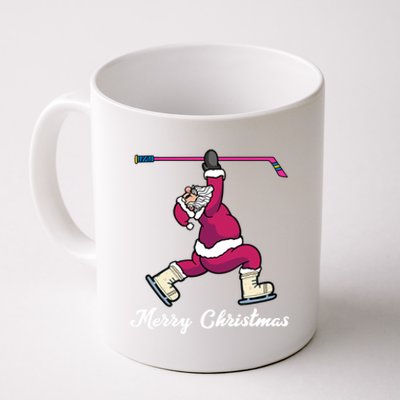 Merry Christmas Santa Ice Hockey Player Funny Hockey Game Gift Coffee Mug