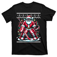 Merry Christmas Santa Hockey Goalie Ugly Christmas Sweater T-Shirt