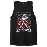 Merry Christmas Santa Hockey Goalie Ugly Christmas Sweater PosiCharge Competitor Tank