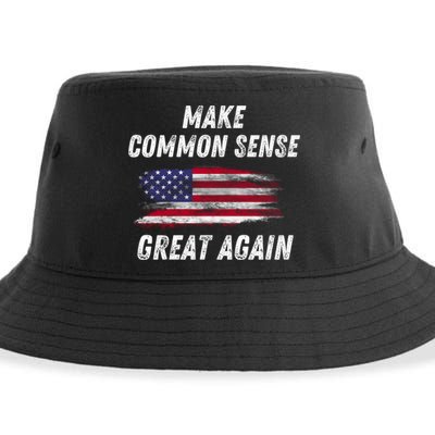 Make Common Sense Great Again Funny Saying Trending Gift Sustainable Bucket Hat