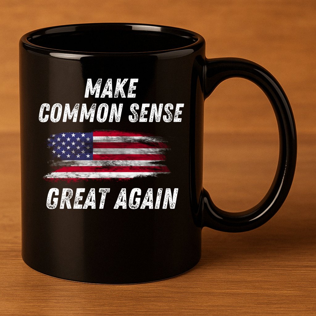 Make Common Sense Great Again Funny Saying Trending Gift 11oz C Handle Ceramic Mug