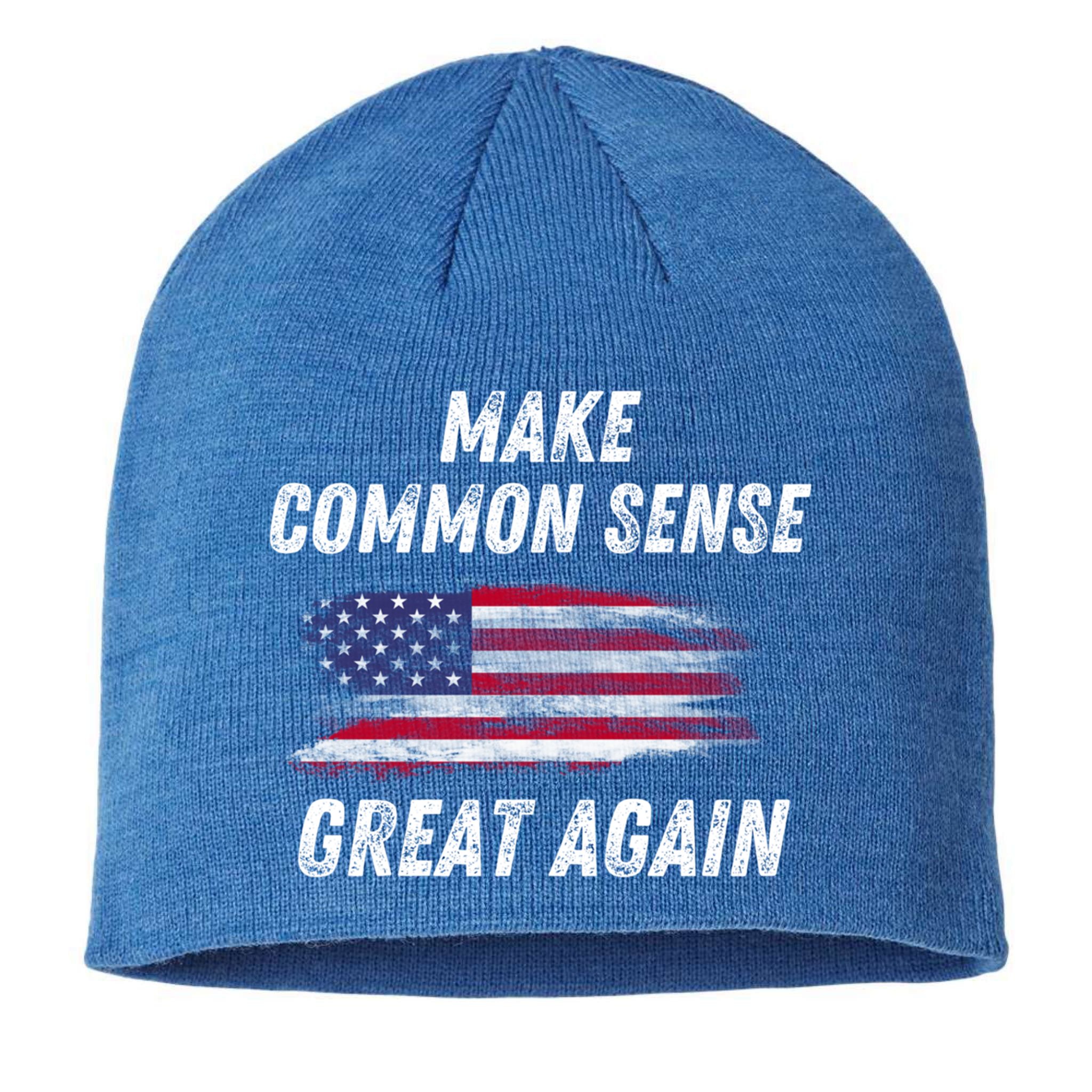 Make Common Sense Great Again Funny Saying Trending Gift Sustainable Beanie