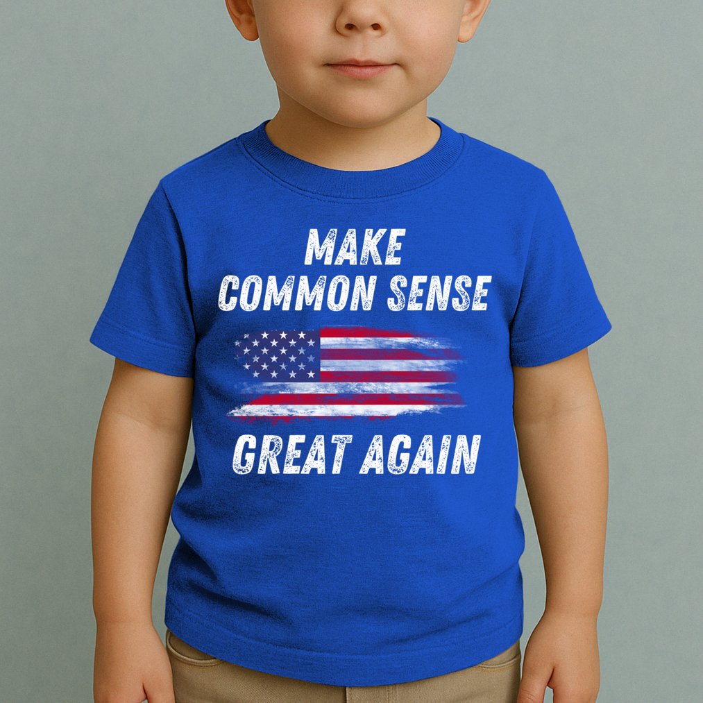 Make Common Sense Great Again Funny Saying Trending Gift Toddler T-Shirt