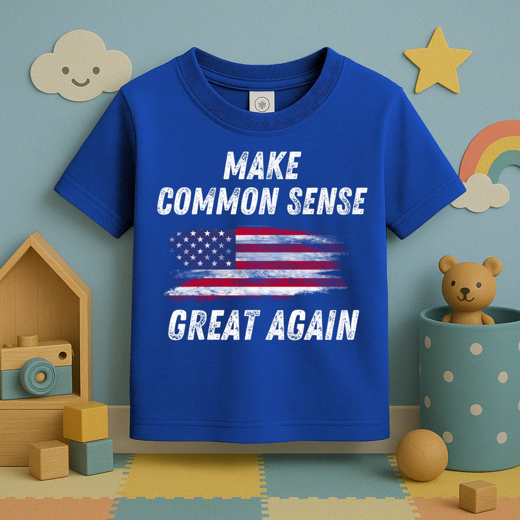 Make Common Sense Great Again Funny Saying Trending Gift Toddler T-Shirt
