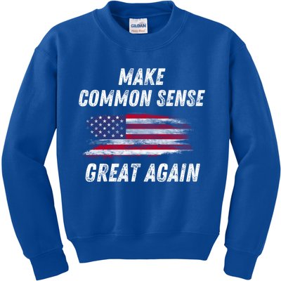 Make Common Sense Great Again Funny Saying Trending Gift Kids Sweatshirt
