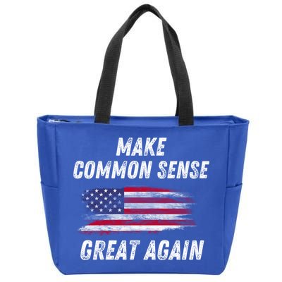 Make Common Sense Great Again Funny Saying Trending Gift Zip Tote Bag