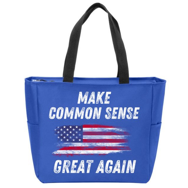 Make Common Sense Great Again Funny Saying Trending Gift Zip Tote Bag