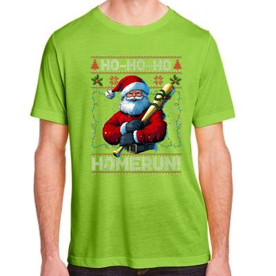 Merry Christmas Santa Playing Baseball For Ballplayers Adult ChromaSoft Performance T-Shirt