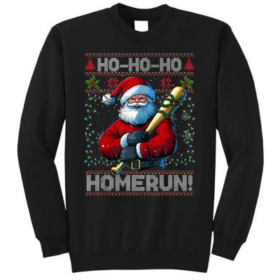 Merry Christmas Santa Playing Baseball For Ballplayers Sweatshirt