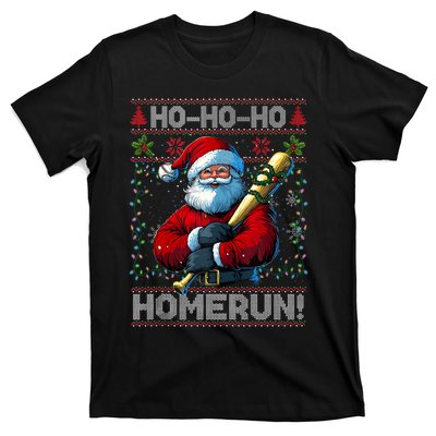 Merry Christmas Santa Playing Baseball For Ballplayers T-Shirt