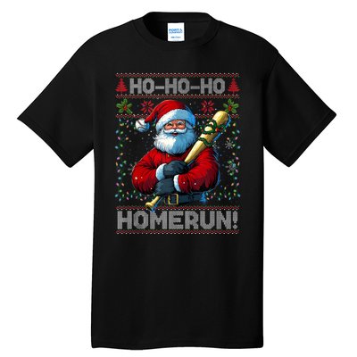 Merry Christmas Santa Playing Baseball For Ballplayers Tall T-Shirt