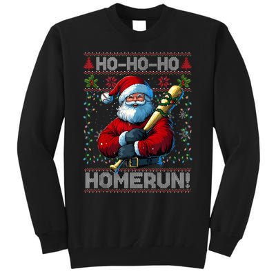 Merry Christmas Santa Playing Baseball For Ballplayers Tall Sweatshirt