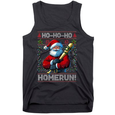 Merry Christmas Santa Playing Baseball For Ballplayers Tank Top